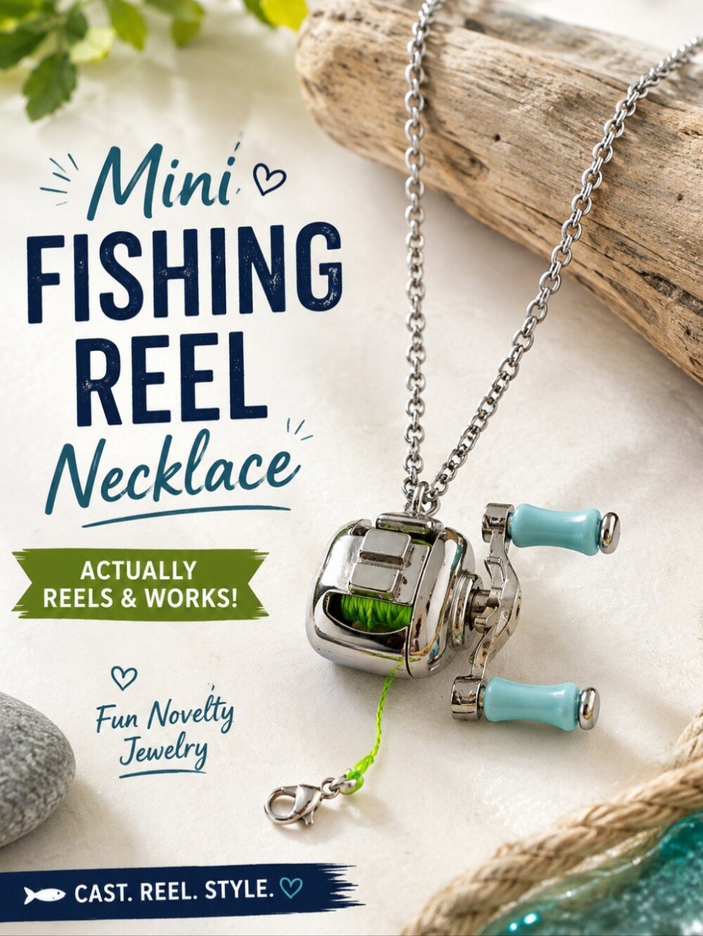 Mini Fishing Reel Necklace